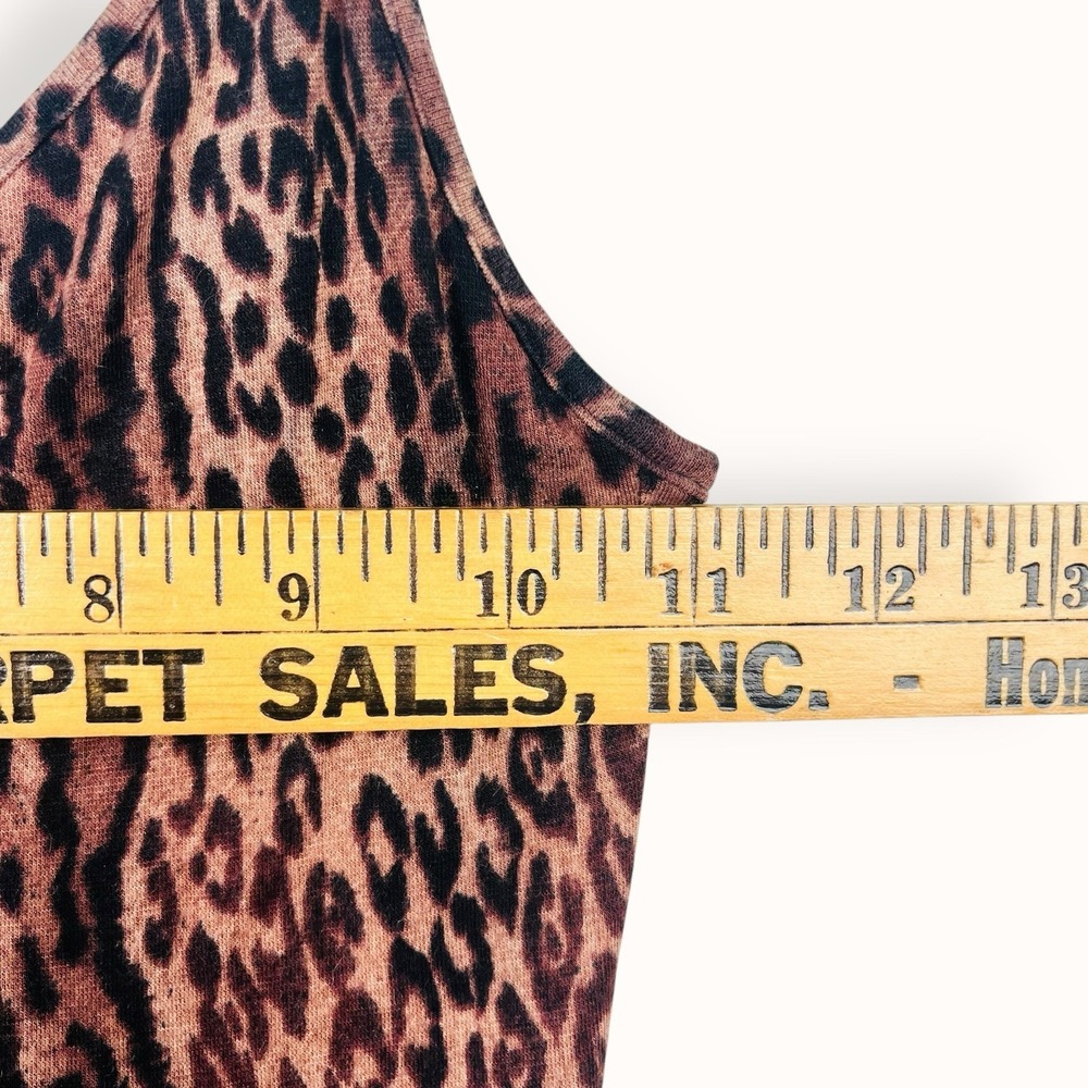 BETSEY‎ JOHNSON Mini Dress P Petite Animal Print Ruffled Tiered Leopard Straps - Picture 5 of 6